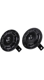 Resim Creatorally Çift 120MM 115DB Salyangoz Boynuz Evrensel Siyah Araba Motosiklet Scooter Kamyon Çelik Alaşımlı 12V (Yurt Dışından) 