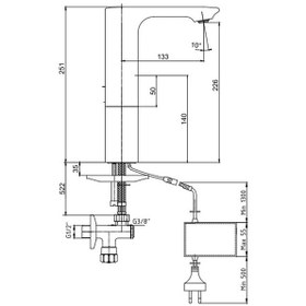 Resim Eca 108108046 Compact Elektrikli Çift Su Girişli Orta Boy Fotoselli Lavabo Bataryası 