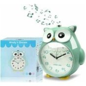 Resim Çocuklar İçin Dokunmasız Çalar Saat Baykuşlar Sessiz Gece Lambası Ve Yüksek Alarmlı Çalar Saat - Yeşil Diğer 