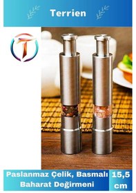 Resim Home Serisi Yeni Teknoloji Karabiber Tuz Baharat Öğüten Paslanmaz Çelik, Basmalı Baharat Değirmeni Çok Renkli 