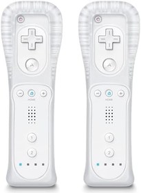 Resim Wii Controller 2'li Paket, Silikon Kılıf ve Bilek Kayışı ile Wii Uzaktan Kumanda, Wii Uzaktan Kumandaları Nintendo Wii ile Uyumlu - Beyaz 