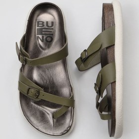 Resim Bueno Shoes Haki Deri Kadın Parmak Arası Terlik 01ws11000 