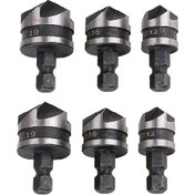 Resim Xurunkeji İki Set X 3 Adet 12/16/19 Mm Altıgen Saplı Beş Kenarlı Pah Kırma Aletleri 90 Derece Delik Açıcı Ahşap İçin Pah Kırma Aleti 