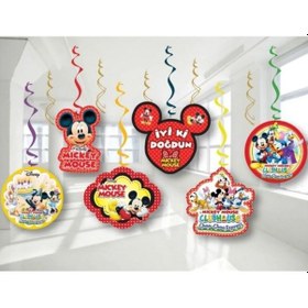 Resim Mickey Mouse Tavan Sarkıt Süs 6'lı Çift Taraflı +3 