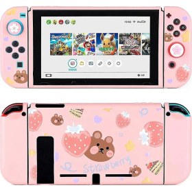 Resim (Pembe) Nintendo Anahtarı Kılıfı Tpu Yumuşak Ince Kapak 3 Renk Seçenekleri 