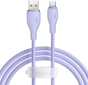 Resim Baseus Pudding Hızlı Şarj Özellikli Type-C Kablo 100W, 1.2 Metre, Mor 