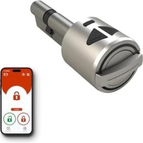 Resim Desi Utopic R Motorlu Silindir Akıllı Kilit, Telefondan Kontrol ve Şarj Edilebilir Pilli Akıllı Kapı Kilidi - Kolay Montaj, Deliksiz Montaj 
