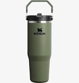Resim Stanley IceFlow Flip Straw Tumbler Pipetli Termos Bardak, Haki (Dried Pine), 0.60 Litre 