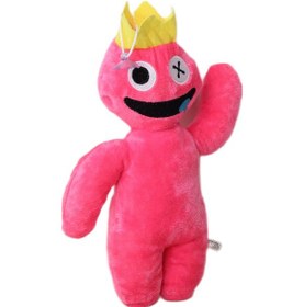 Resim İthal Kumaş Sesli Müzikli Rainbow Friends Roblox Figür Peluş Oyuncak Uyku & Oyun Arkadaşı 30 Cm. Koyu Pembe 