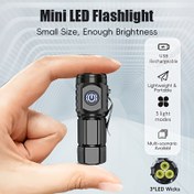 Resim Mini LED El Feneri, USB Aracılığıyla Şarj Edilebilir, Kurbağa Göz Mercekleri, Üç LED Ampul, Beş Işık Modu, Yüksek Sertlikte ABS Malzemesi, Taşınabilir ve Kompakt, Gece Kullanımı, Acil Onarımlar, Outdoor Maceralar ve Daha Fazlası İçin Uygundur. 