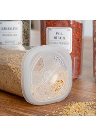 Resim Porsima 1060 Döner Kapaklı Baharatlık Seti 12'li 350 CC Şeffaf 