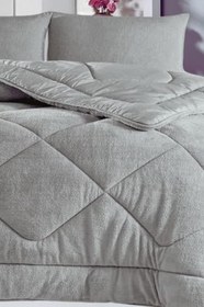 Resim ELY PARKER Yumuşak Çift Kişilik Renkli Yorgan-Wellsoft-Çift Taraflı 195x215 Gri, Ely Parker 