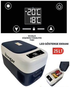 Resim Hooger Ph299 Led Ekran 21-25 Lt Oto Karavan Tekne Tır Buzdolabı 12-24v -20 Derece Hızlı Soğutma 
