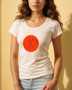 Resim Dil Dile Değmeden Geniş Yaka Tişört 