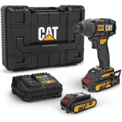 Resim Cat DX71 18VOLT 2.0AH Li-Ion Çift Akülü 215NM Kömürsüz Profesyonel Şarjlı Darbeli Tornavida, Siyah/sarı 