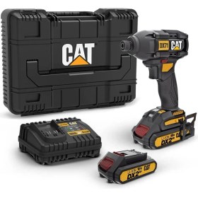 Resim Cat DX71 18VOLT 2.0AH Li-Ion Çift Akülü 215NM Kömürsüz Profesyonel Şarjlı Darbeli Tornavida, Siyah/sarı 