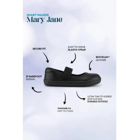 Resim Hopfrög Smart Walker Mary Jane Havalı Siyah Barefoot Kız Babet Ayakkabı 