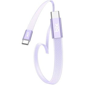 Resim Bix TSC2CC Type-C to Type-C 3A 60W 480Mbps Örgülü ve Şeffaf Silikonlu Hızlı Şarj ve Data Kablosu 1 M Mor 