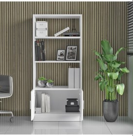 Resim Robin Home Boston Ofis Çalışma Masası Ofis Büro Takımı Masa Sehpa Keson Kitaplık Dolap Beyaz 