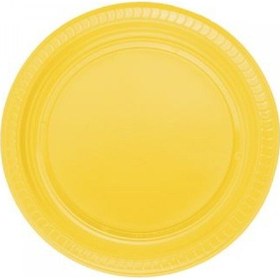 Resim 25 Adet Plastik Tabak Sarı 