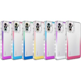 Resim ZM STORE Xiaomi Redmi Note 10s Kılıf Simli Ve Renk Geçiş Tasarımlı Lens Korumalı Park Kapak 