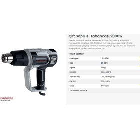 Resim Specco Sıcak Hava Tabancası 2000w 300-600°c Kademeli Sp2041 