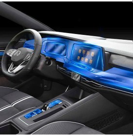 Resim Novstrap Vw Golf 8 İle Uyumlu Trim Ve Ekran Koruyucu Film 18 Parça Şeffaf Araç İçi Ppf Kaplama Seti 