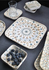Resim 29 Parça Porselen Kare Kahvaltı Takımı Set Ephesus Çeyizlik Kahvaltılık Seti Krem 