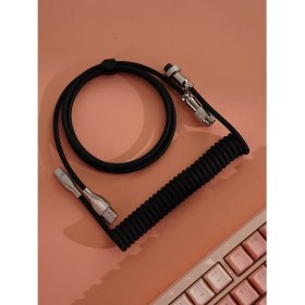 Resim Leaven Mekanik Klavyeler Ile Uyumlu Coiled Cable- Örgülü Sarmal Type-C Klavye Kablosu 