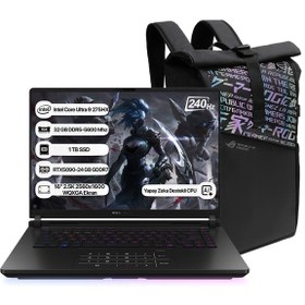 Resim Asus Rog Strix Scar 16 G635LX-RW144 Intel Core Ultra 9 275HX Npu 13 Tops 32GB 1tb SSD RTX5090-24GB Freedos 16" 2.5k 240Hz Wqxga Taşınabilir Bilgisayar 