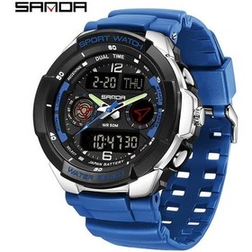 Resim Oldfriend Sanda Erkek Spor Elektronik Saati Geri Sayım Yerel Saat 5atm Suya Dayanıklı Mavi Diğer 