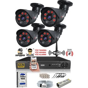 Resim Ids 4 Kameralı Set - 5mp Sony Lensli Full Hd Gece Görüşlü Güvenlik Kamerası Sistemi - Cepten Izle 
