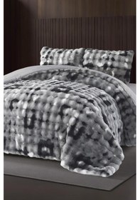 Resim Alvina Dama Tavşan Tüyü Çift Kişilik Yatak Örtüsü 220x240 Cm Gri Gri 