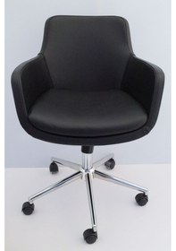 Resim Bulut Siyah Deri Rahat Ofis Çalışma Sandalyesi 