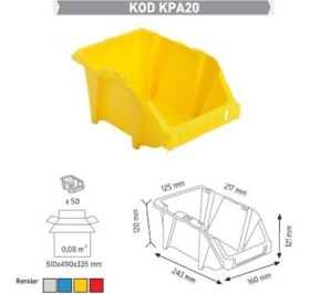 Resim Kapağı Açık Avadanlık Kutusu KPA20 Gri, Düzenli ve Kullanışlı Saklama Çözümü 