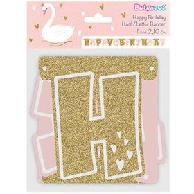 Resim Kuğu Happy Birthday Yazısı Banner Parti Süsü Doğum Günü Afişi Tüm Yaşlar 