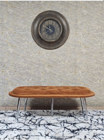 Resim Zafir Ufo Oturak Bench - Krom Kaplama Sivriltme Ayak - Oturak - Bench - Puf - Yatak Ucu Pufu Turuncu 