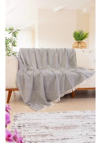 Resim Tabu Home Dokuma Cozy Comfort Koyu Gri Koltuk Örtüsü 