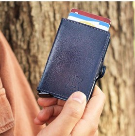 Resim Lederax Çift Mekanizmalı Deri Erkek Kartlık Cüzdan Lacivert 