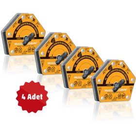 Resim Magnethink Aç Kapa 6 Açılı Temizlenebilen Güçlü Mıknatıs Tutucu Manyetik Kaynak Gönyesi - Turuncu 