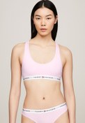 Resim Tommy Hilfiger Kadın Organik Pamuklu Spor Sütyeni - Elastik Bantlı Ve Yarışçı Sırt Tasarımlı - Pembe 