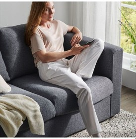 Resim 2'li Kanepe, Gunnared Orta Gri, Dar Kolçaklı Gri 