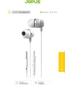 Resim Jopus JO-K64 Bolero Universal 3.5mm Mikrofonlu Kulaklık Beyaz-Gri 