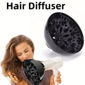Resim Profesyonel Siyah Saç Diffuser Ek Parçası - İnce ile Kalın, Kıvırcık Saçlar için İdeal - Salon Kalitesinde Stil Aracı, Doğal Hacim Artırır, Saç Kurutma Makinesi Aksesuarları 