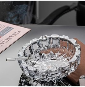 Resim Chuangyinshop Transparent Crystal Cam Kül Tablası Yuvarlak Ev Dekor Ve Araç İçin Mücevher Saklama 