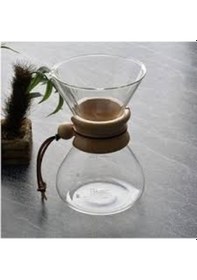 Resim Cam Kahve Demleme Karafı 600ml Şeffaf 