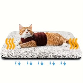 Resim Kendinden Isıtmalı Evcil Hayvan Matı, Ekstra Sıcak Kalınlaştırılmış Köpek Kedi Yatağı, Yıkanabilir, Kaymaz Mat, Küçük Köpekler ve Kediler İçin, İç/Dış Mekan Kullanımına Uygun Termal Yatak, Küçük Köpek Yatakları, Nefes Alabilen Kumaş, Dayanıklı Malzeme 