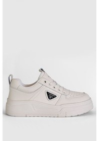 Resim Lufian 122230050 Jennifer Kadın Hakiki Deri Klasik Sneaker Beyaz Beyaz 