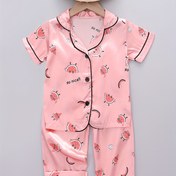 Resim Yazlık Çizgi Film Kısa Kollu Uzun Pantolon Pijama Takımı, Yeni, Kız Çocuklar İçin 