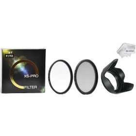 Resim Tianya 52 MM Lensler için Slim UV + CPL Polarize Filtre + Parasoley 